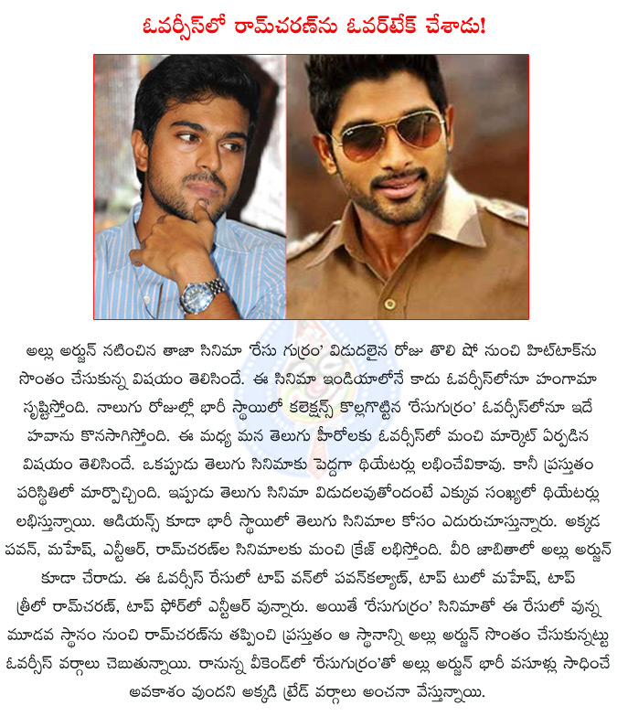 allu arjun,ram charan,race gurram,allu arjun beats ram charan teja,allu arjun beats ram charan teja in overses market,allu arjun's 'race gurram' beats ram charan's yevadu,race gurram,race gurram hangama in overses,  allu arjun, ram charan, race gurram, allu arjun beats ram charan teja, allu arjun beats ram charan teja in overses market, allu arjun's 'race gurram' beats ram charan's yevadu, race gurram, race gurram hangama in overses, 